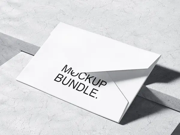 Qubus, Photorealistic Envelope Mockup, EU, 09