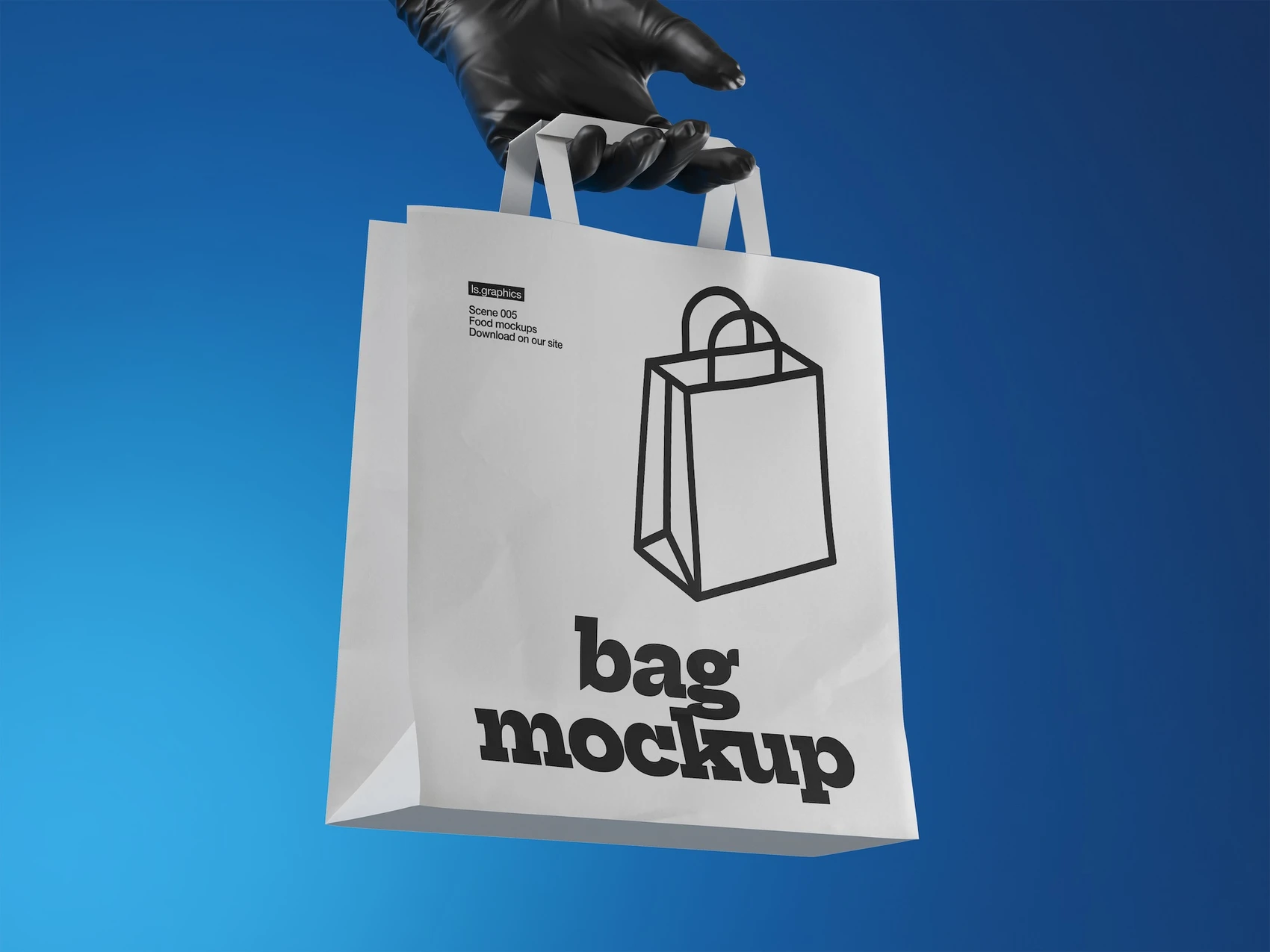 Clean Paper Bag Mockup On Blue 1