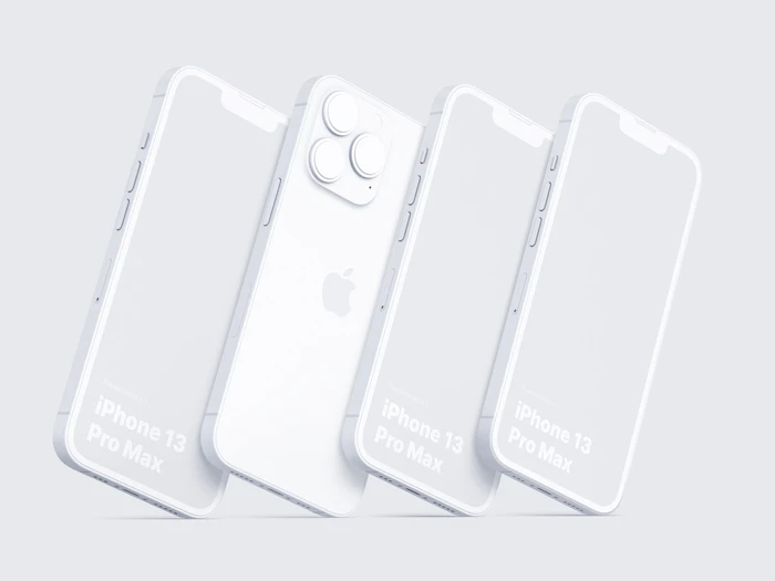 iPhone 13 Pro Clay Mockups: 12 1
