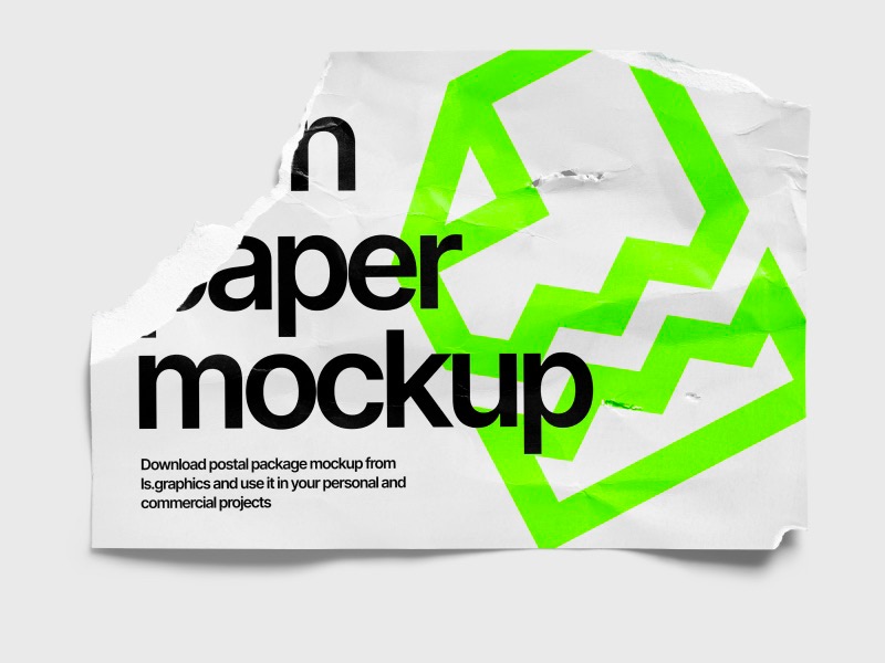 Torn Glossy Poster Mockup, EU, 01