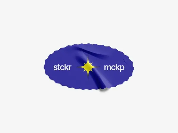 Glossy Sticker Mockup, Scene 27