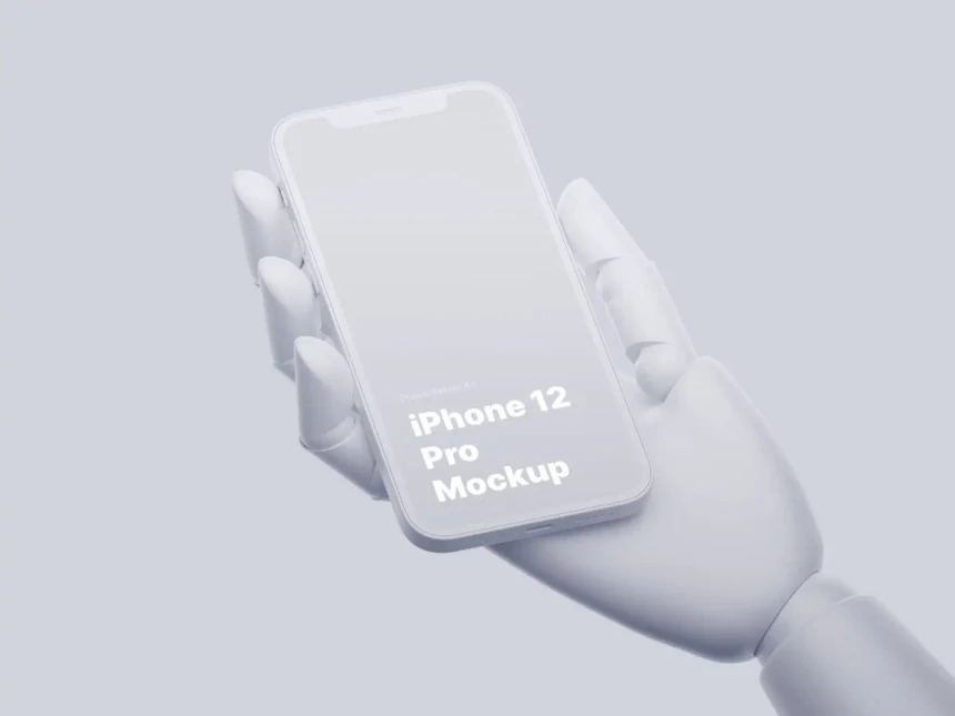 Wooden Hands iPhone 12 Pro Mockups 4