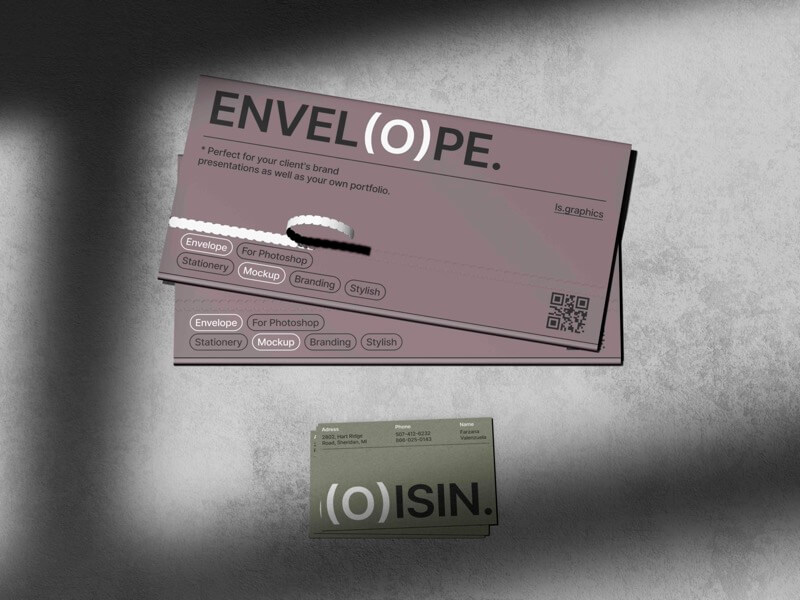 Oisin, Stylish Envelope Mockups and Business Card Mockups, EU, 04