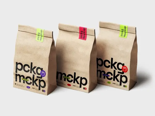 Paper Food Package Mockup, Kraft, Scene 01