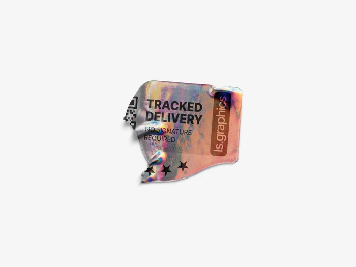Holographic Sticker Mockup, Scene 33