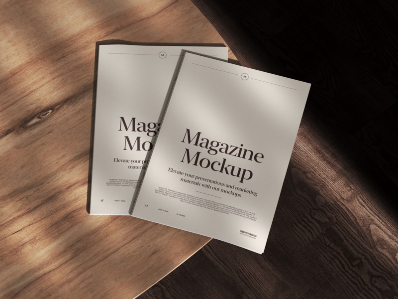 Muele, Magazine Mockups with Beautiful Play of Light, EU, Scene 07