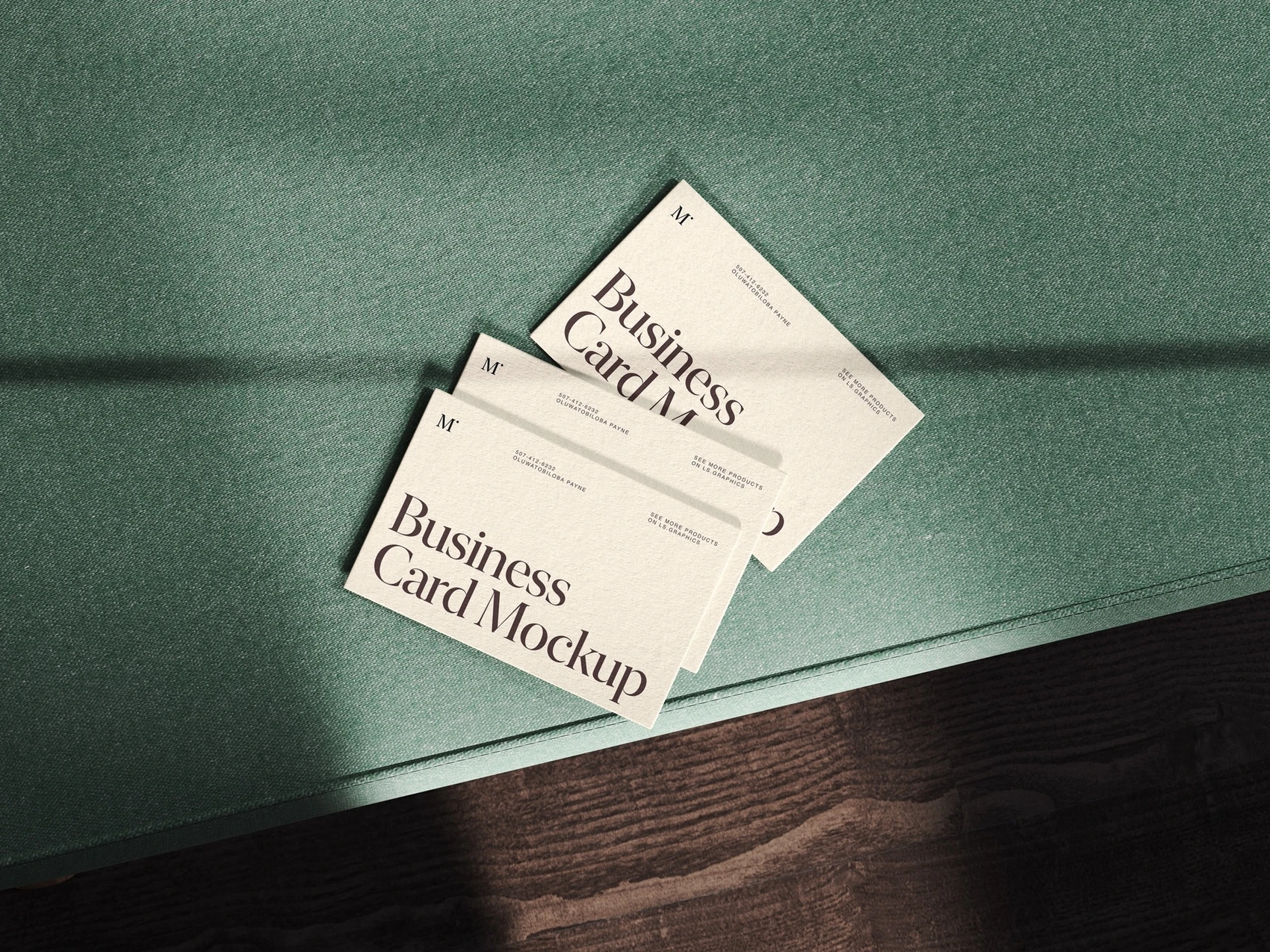 Muele, Business Card Mockup with Beautiful Play of Light, EU, Scene 06 1