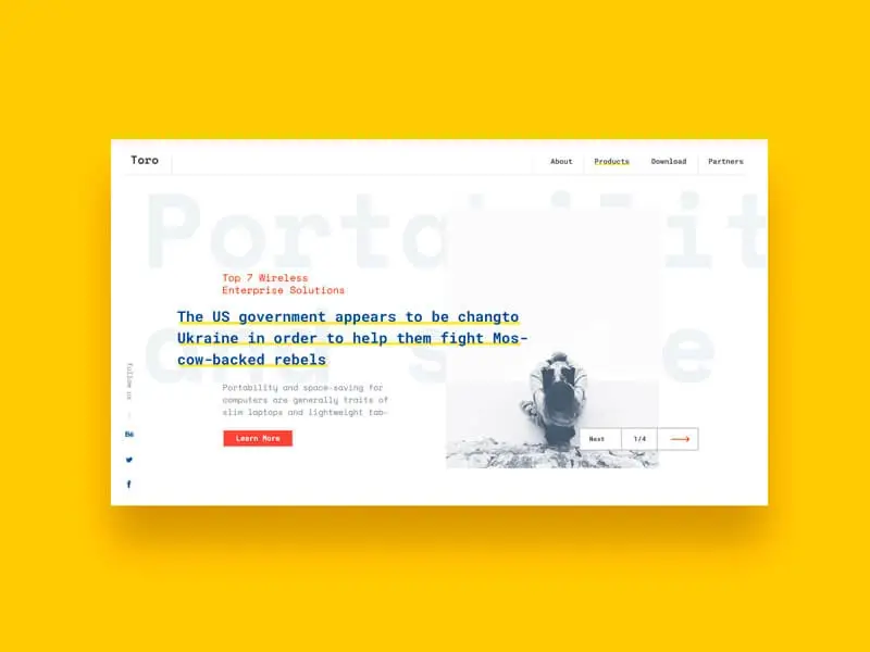 Templates and Layouts Toro Web Concept