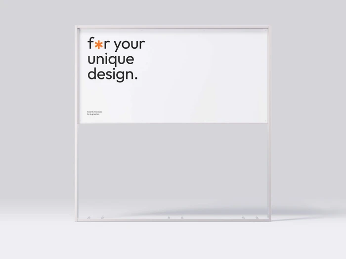 Modern Metal Frame Banner Mockup, Isolated, 10 1