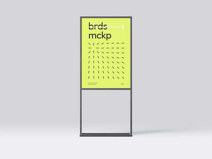 Photorealistic Metal Frame Banner Mockup, Isolated, 14