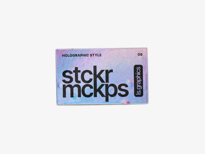 Holographic Sticker Mockup, Scene 04