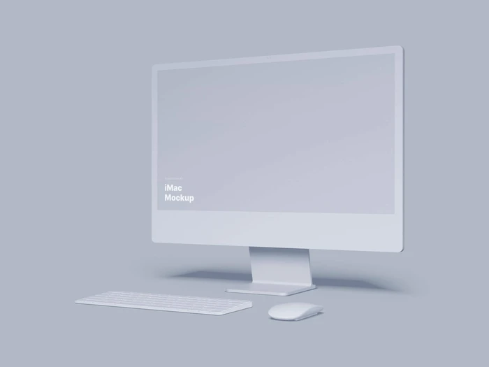iMac 24-inch Clay Mockups, 06