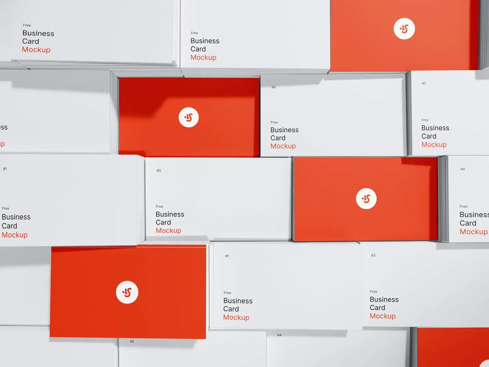 Stack of Free Business Card Mockups 3