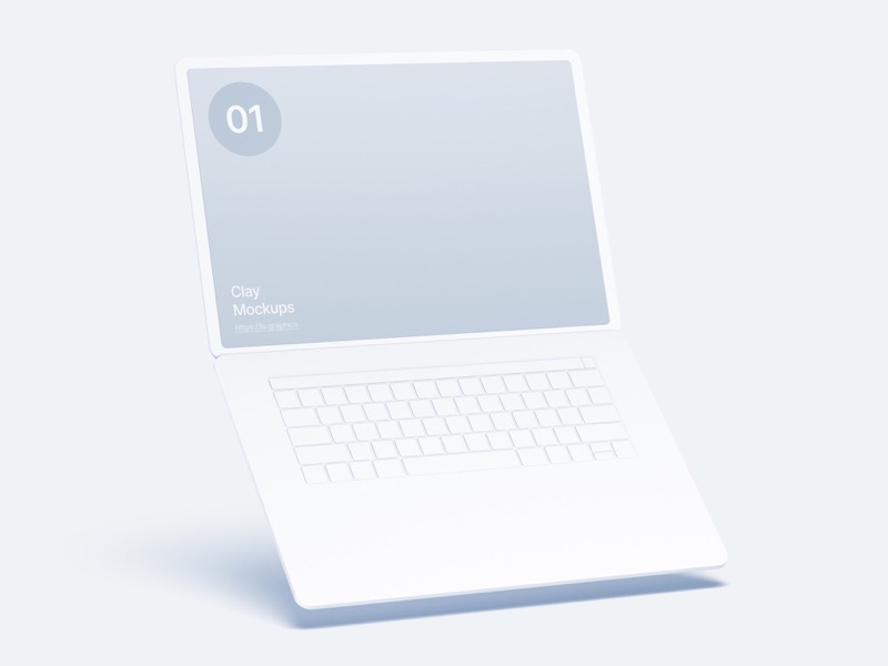 Laptop Clay Mockups, 05