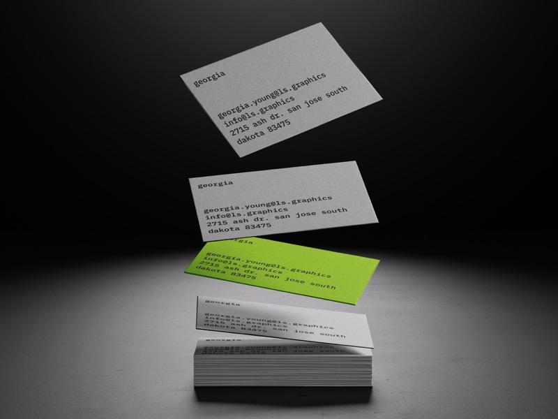 Luiro, Business Card Mockups in Front View, EU 04