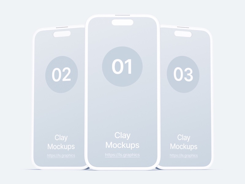 iPhone 14 Pro Clay Mockups, 02