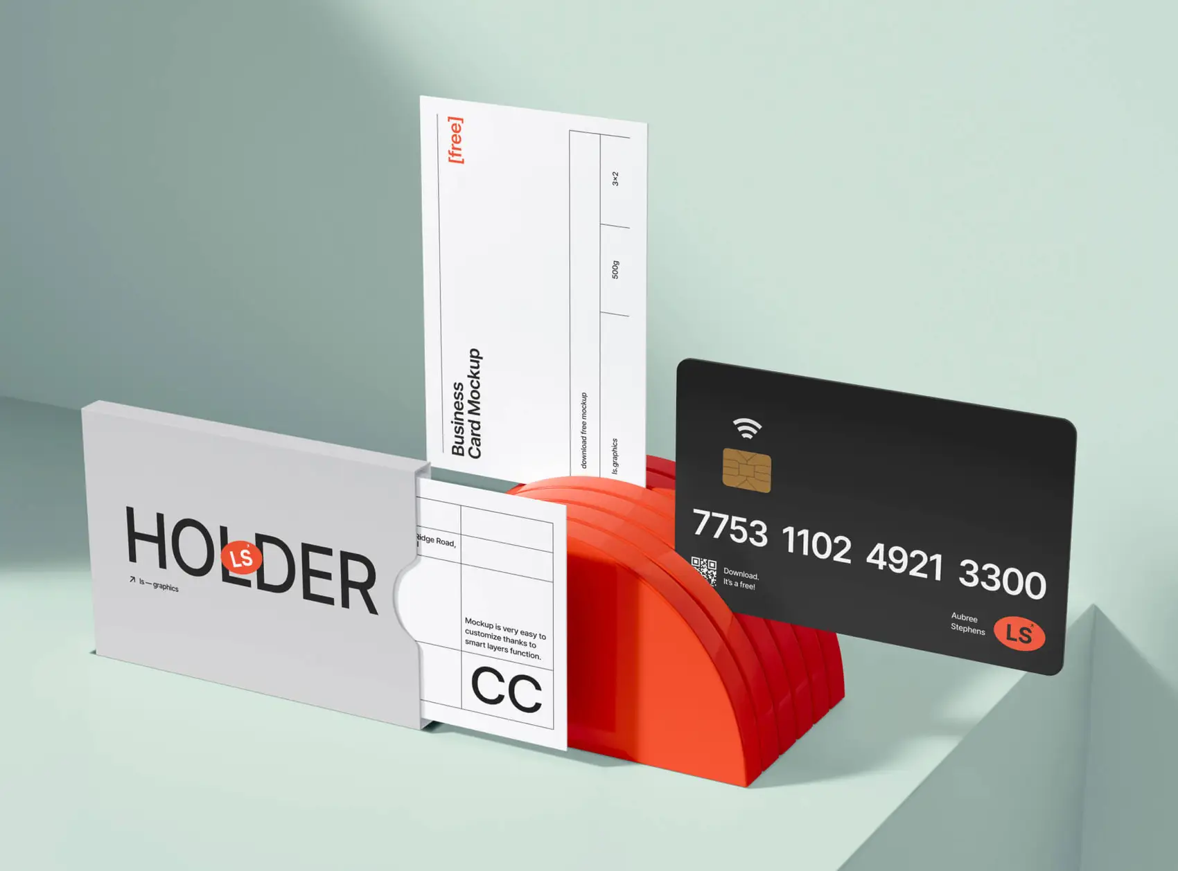 Free Cardholder with Cards Mockup 1