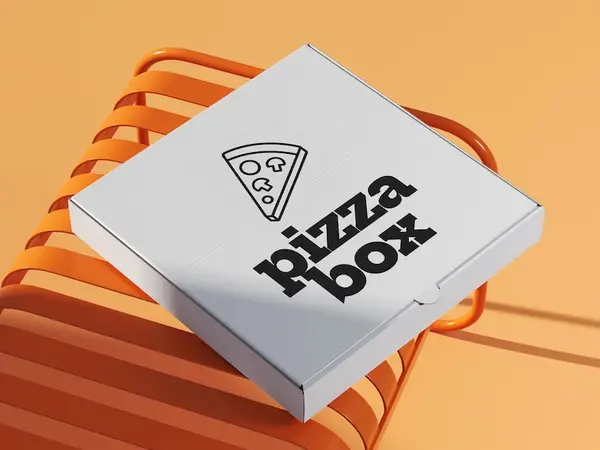 Sunny Pizza Box Mockup Scene