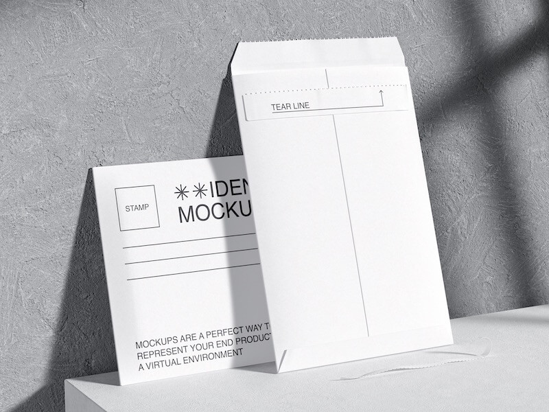 Qubus, Envelope Mockups in Realistic Environment, EU, 10
