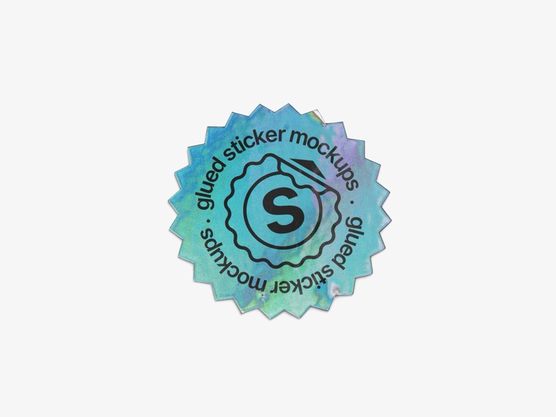 Holographic Sticker Mockup, Scene 08