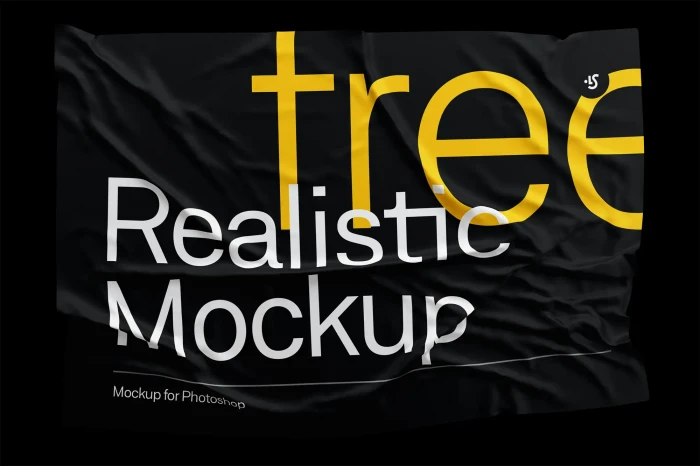 Free Fabric Wrinkled Mockup