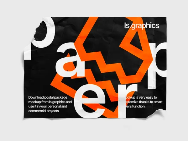 Torn Simple Poster Mockup, EU, 08