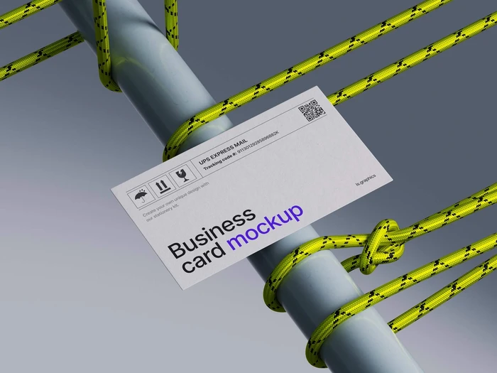 Kaine, Business Card Mockup and Metal Pipe, US, 09