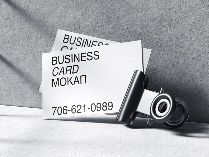 Qubus, Business Card Mockups and Metal Clamp, US, 02