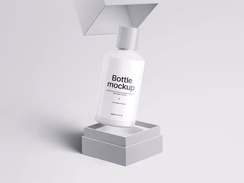 Free Cosmetic Bottle PSD Mockup