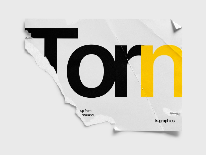 Torn Glossy Poster Mockup, EU, 12