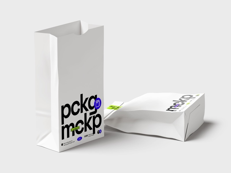 Paper Food Package Mockup, Painted, Scene 04