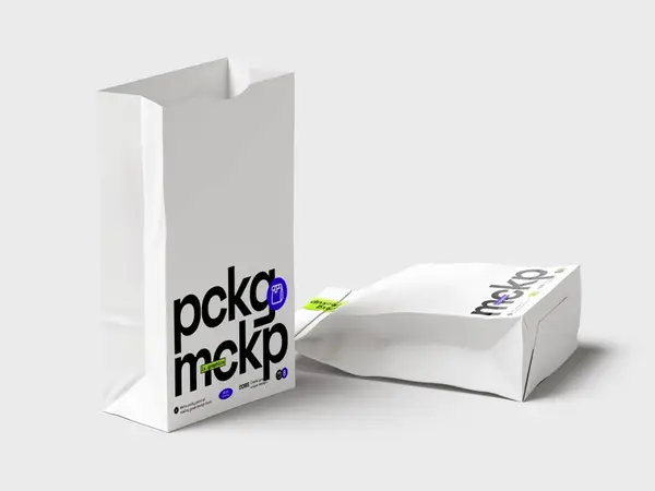 Paper Food Package Mockup, Painted, Scene 04