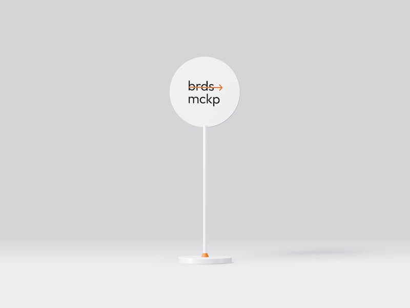 Minimalistic Sign Mockup in Front View, Isolated, 12