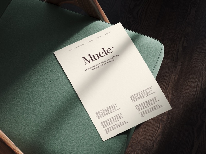 Muele, Realistic Paper Mockup, EU, Scene 01
