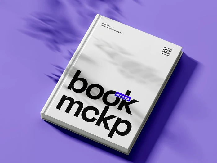 Free Book with Aesthetic Shadows Mockup