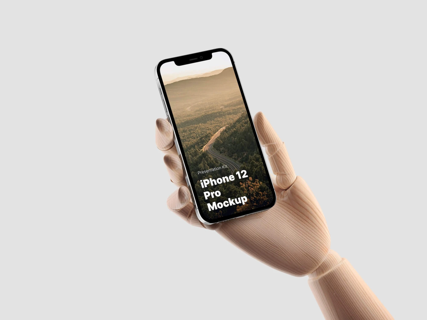 Wooden Hands iPhone 12 Pro Mockups, 03 1