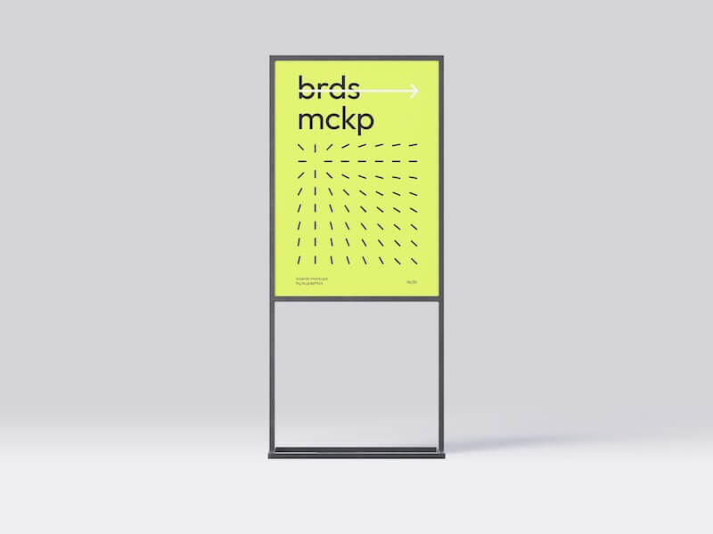 Photorealistic Metal Frame Banner Mockup, Isolated, 14