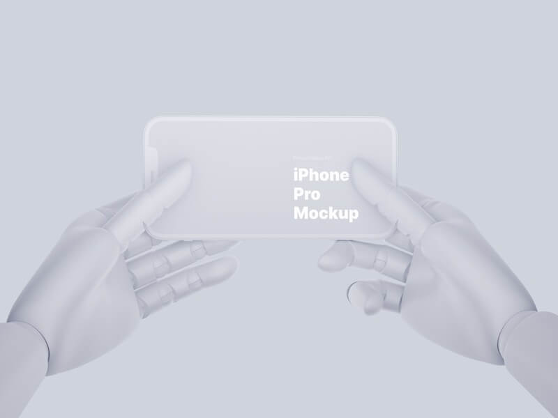 Wooden Hands iPhone 12 Pro Clay Mockups, 07