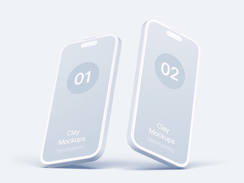 iPhone 14 Pro Clay Mockups, 13