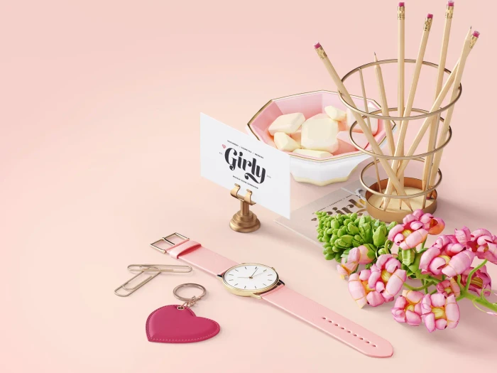 Three Girly Branding Mockups