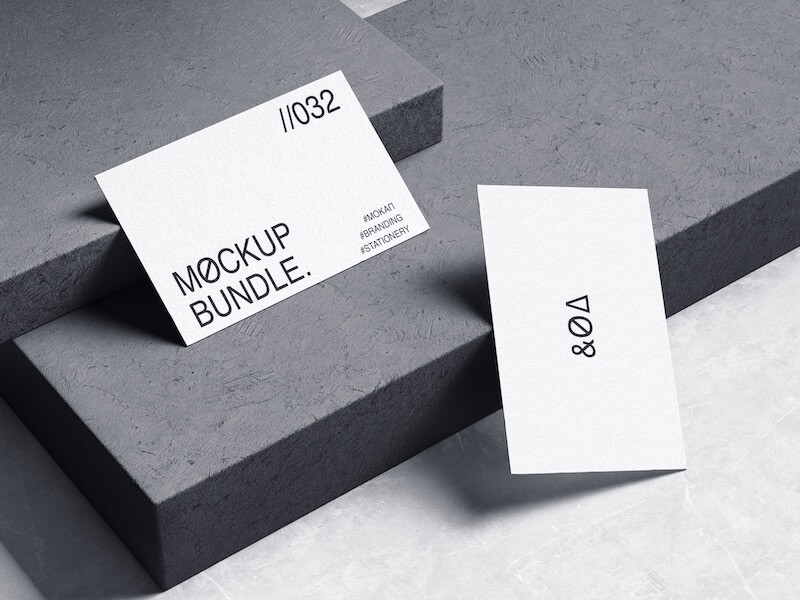 Qubus, Business Card Mockups in Minimalistic Environment, US, 01