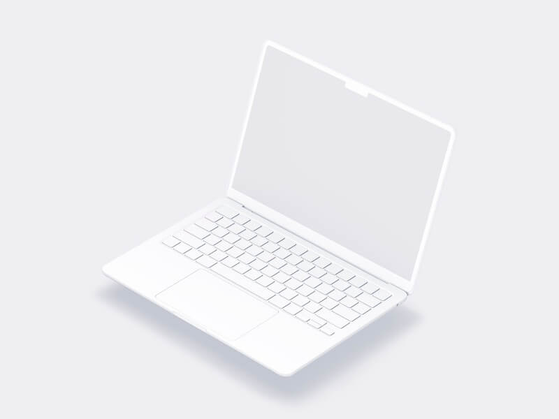 MacBook Air (M2) Clay Mockups, 16