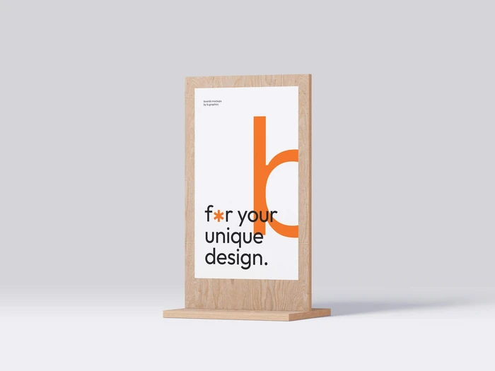 Professionally Designed Wooden Pylon Mockup, Isolated, 13