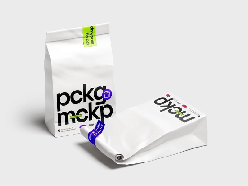 Paper Food Package Mockup, Painted, Scene 02
