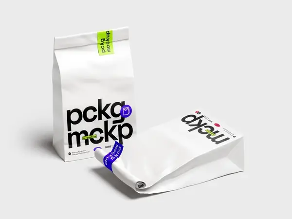 Paper Food Package Mockup, Painted, Scene 02