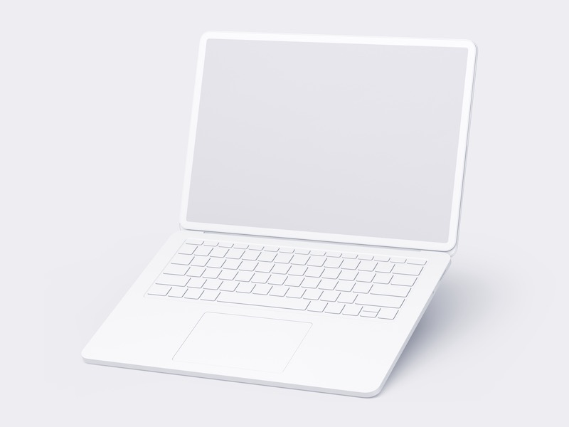 Laptop Studio Clay Mockups: 01