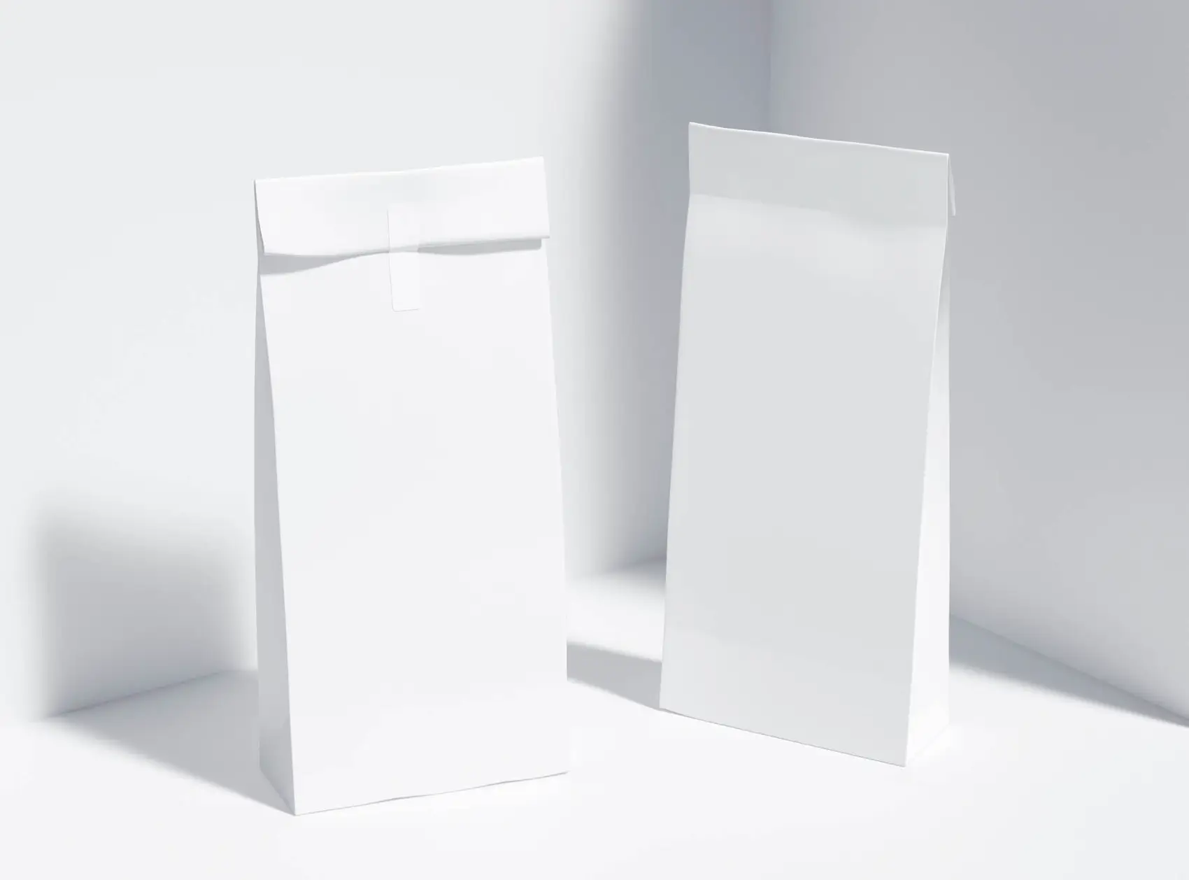 Free 2 Paper Food Bag Mockup 2