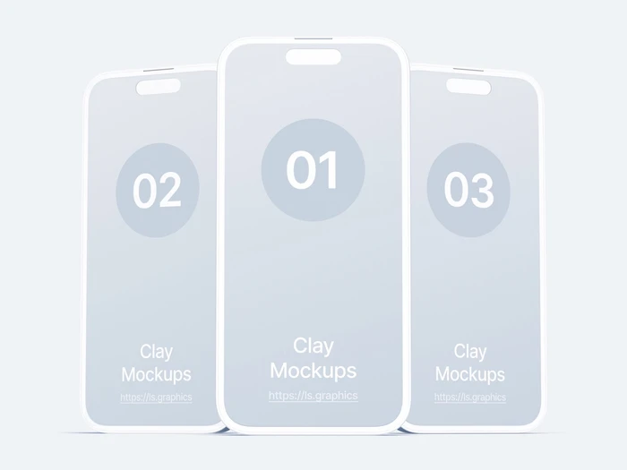 iPhone 14 Pro Clay Mockups, 02