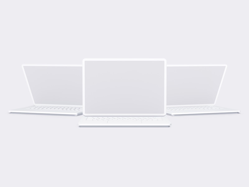 Laptop Studio Clay Mockups: 08