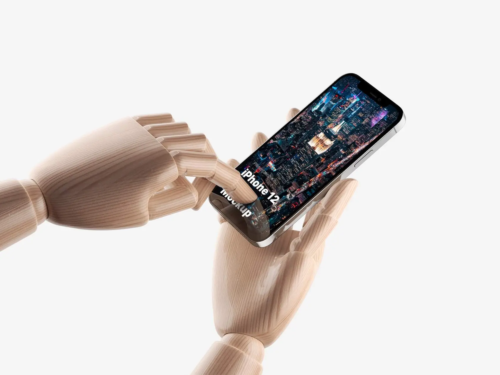 Wooden Hands iPhone 12 Pro Mockups, 02 1